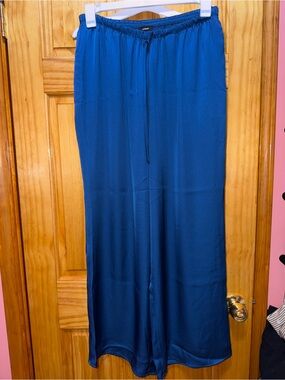 Express Royal Blue Wide-Leg Drawstring Pants